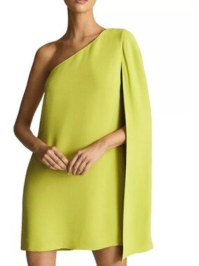 REISS Samantha One Shoulder Cape Mini Dress